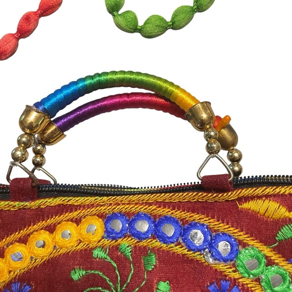 Taweengam Crossbody Goodhan Crochet Pouch Cloth Handbag Bohemian Embroidered - Picture 6 of 11
